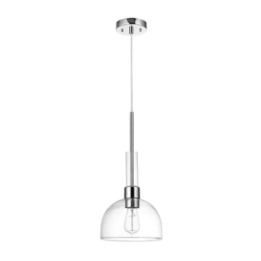 Globe Electric Tai 1-Light Chrome Pendant Light with Clear Glass Shade