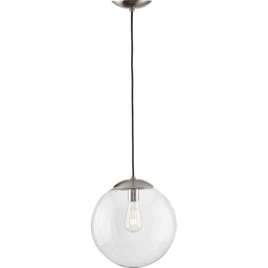 Progress Lighting Atwell 1-Light Brushed Nickel Large Pendant Hanging Light