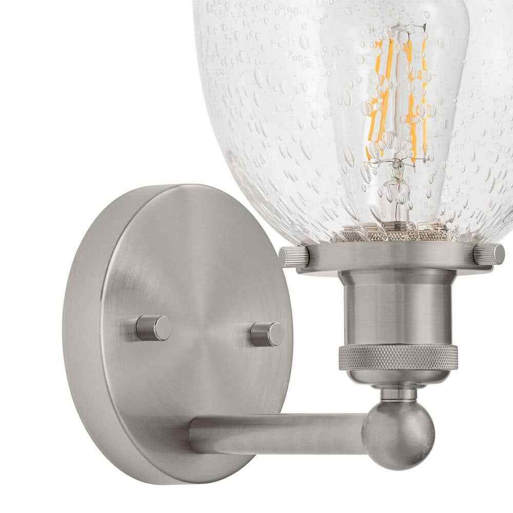 Home Decorators Evelyn 6 in. 1-Light Brushed Nickel Wall Mount Sconce Light