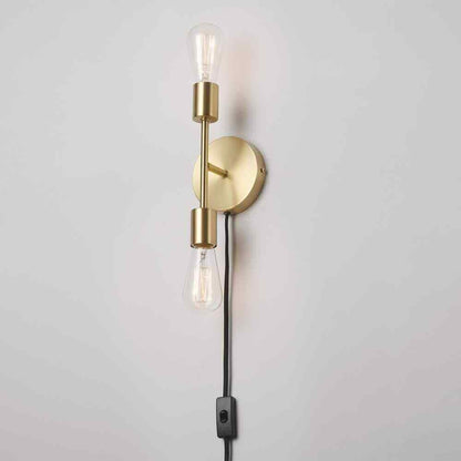 Hampton Bay Stockport 2-Light Brass Wall Sconce 65746