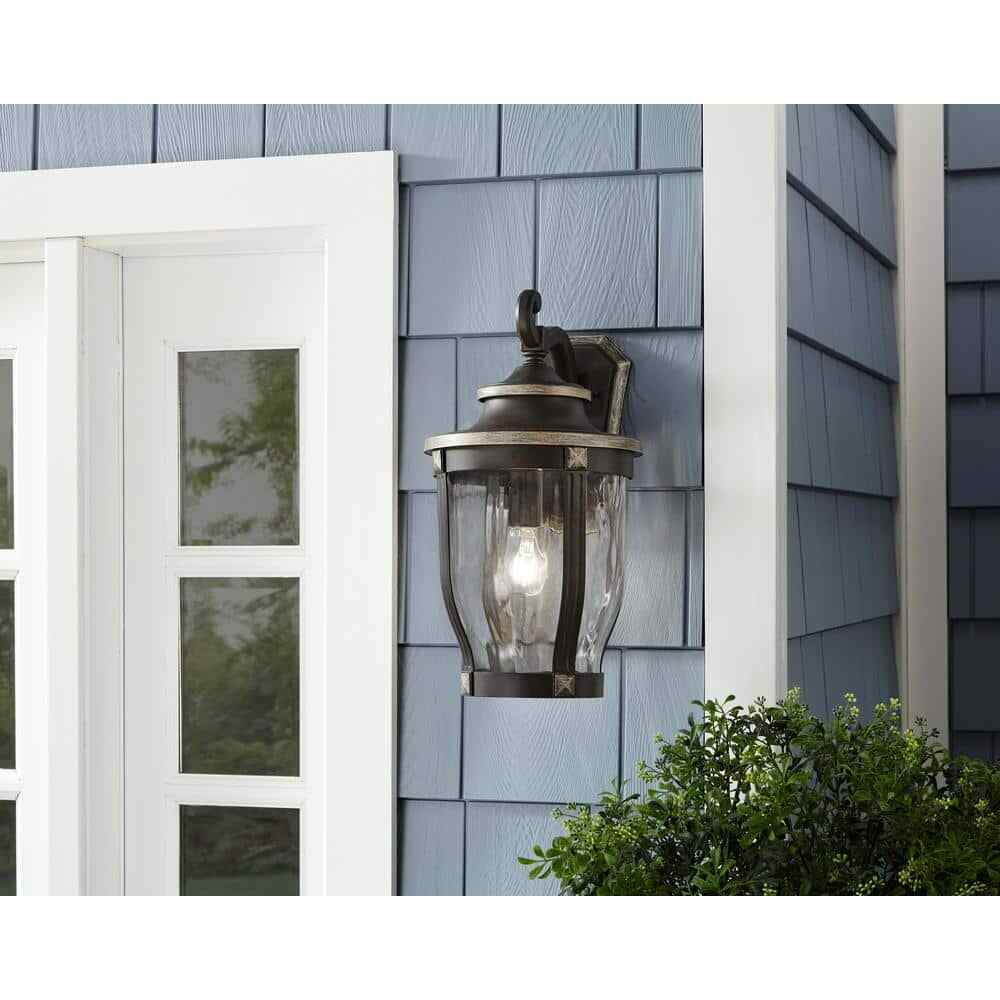 Home Decorators McCarthy 18.5 in. 1-Light Bronze Outdoor Wall Lantern Sconce