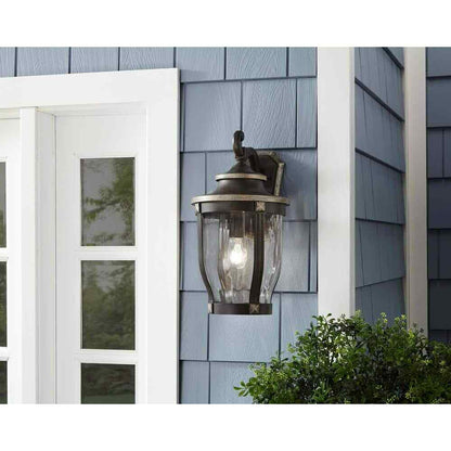 Home Decorators McCarthy 18.5 in. 1-Light Bronze Outdoor Wall Lantern Sconce