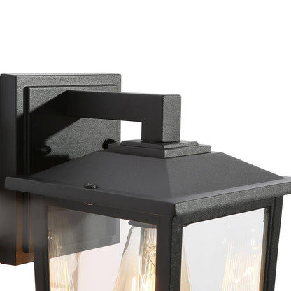 LNC Classic Black Lantern Wall Sconce with Clear Glass Shade 2-pack