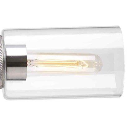 Progress Lighting 2-Light Antique Nickel Etched Fluted Glass Vanity Light