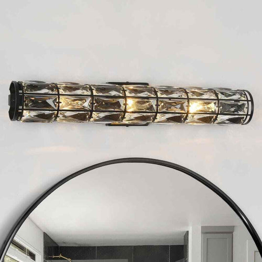 LNC Modern Transitional 23.6 in. 3-Light Black Vanity Light w/ Shade Wall Sconce