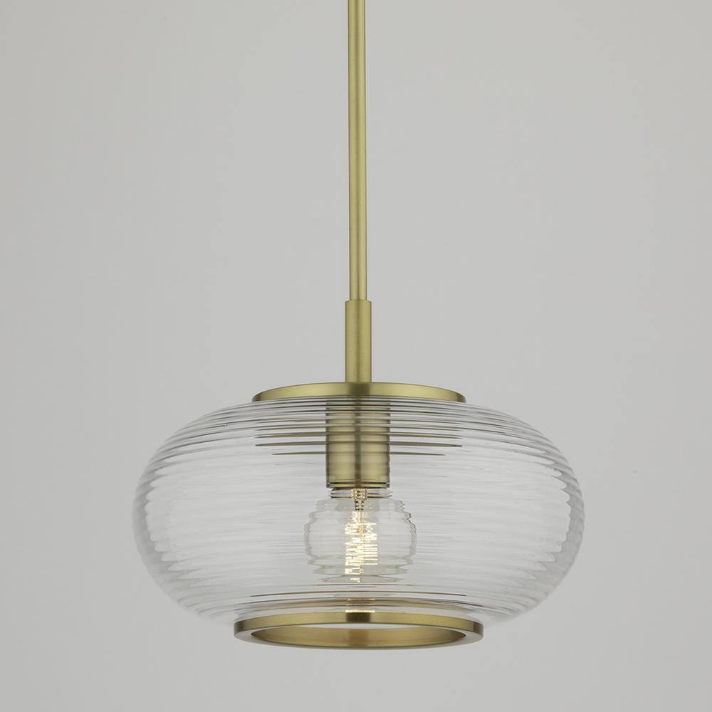 MITZI HUDSON VALLEY LIGHTING Maggie Aged Brass Finish Geometric Pendant Light