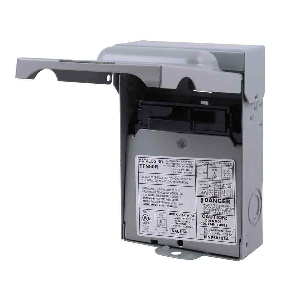 GE 60 Amp 240-Volt Non-Fuse Metallic AC Disconnect TFN60RCP