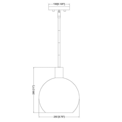 Margo 9.75 in. Bubble Pendant Brushed Nickel w/ White Glass Shade