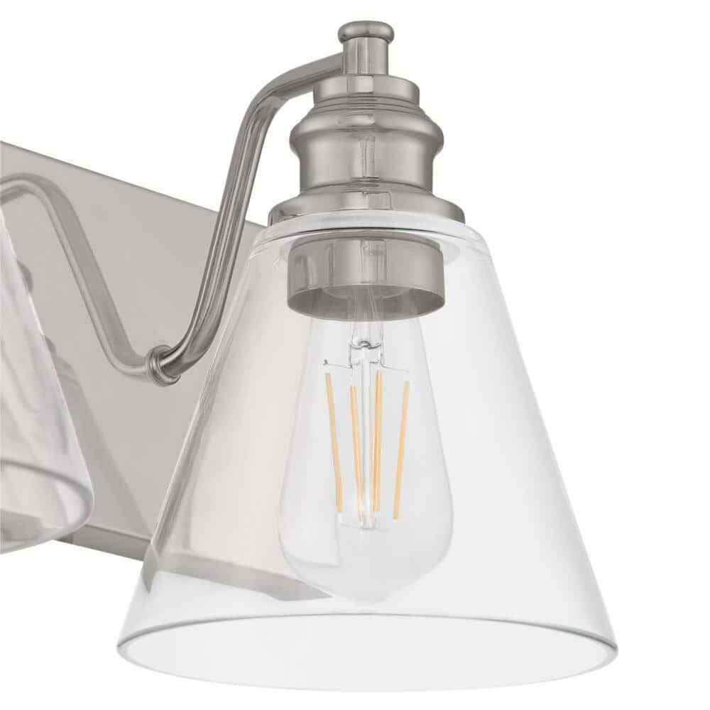 Hampton Bay Manor 24" 3-Light Polished Nickel Industrial Bathroom Vanity Light