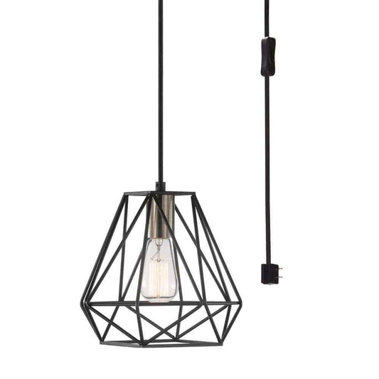 Globe Electric Dawson 1-Light Dark Bronze Plug-In or Hardwire Pendant Lighting