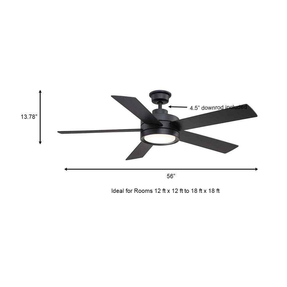 Home Decorators Baxtan 56 in. Integrated LED Indoor Brushed Nickel Ceiling Fan