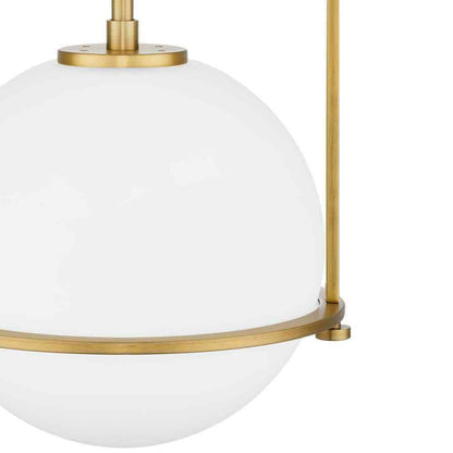 Home Decorators Owens 1-Light Gold Pendant Light Fixture w/ Globe Glass Shade