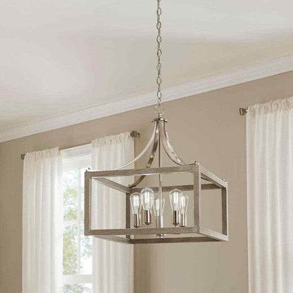 Hampton Bay Boswell Quarter 14 in. 3-Light Brushed Nickel Farmhouse Chandelier