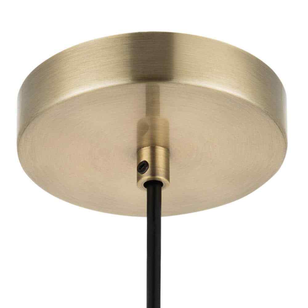 Merra 1-Light Brass Spherical Pendant Light with Globe Glass Shade
