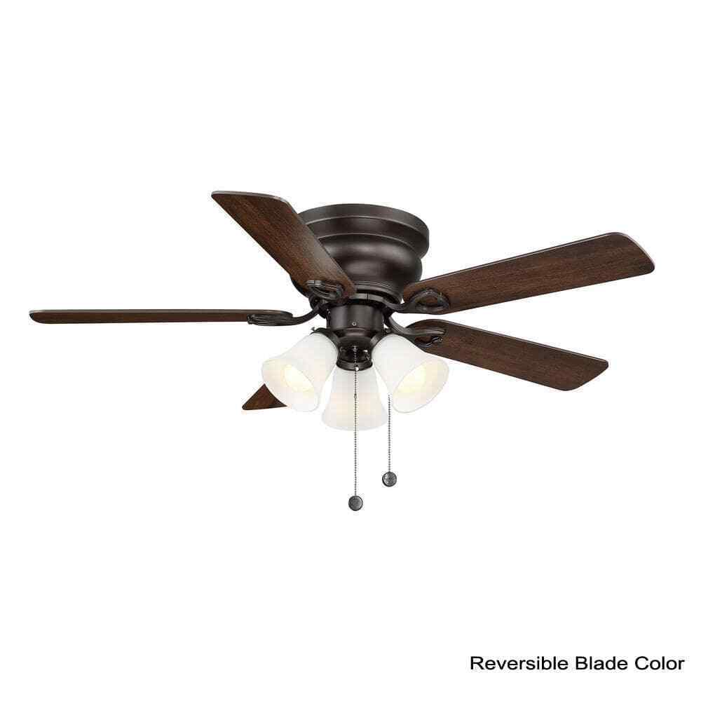 Clarkston II 44 in. LED Indoor Oil Rubbed Bronze Ceiling Fan w/ Light Kit
