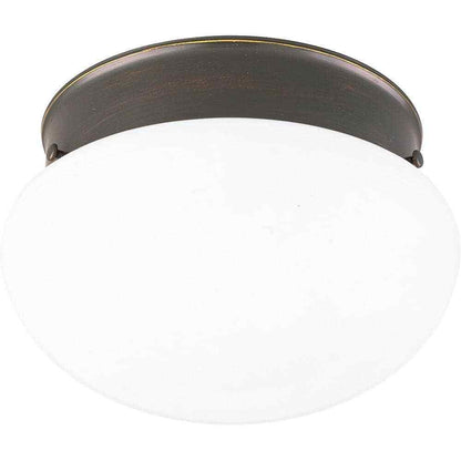 Progress Lighting 2-Light Antique Bronze Flush Mount with White Glass