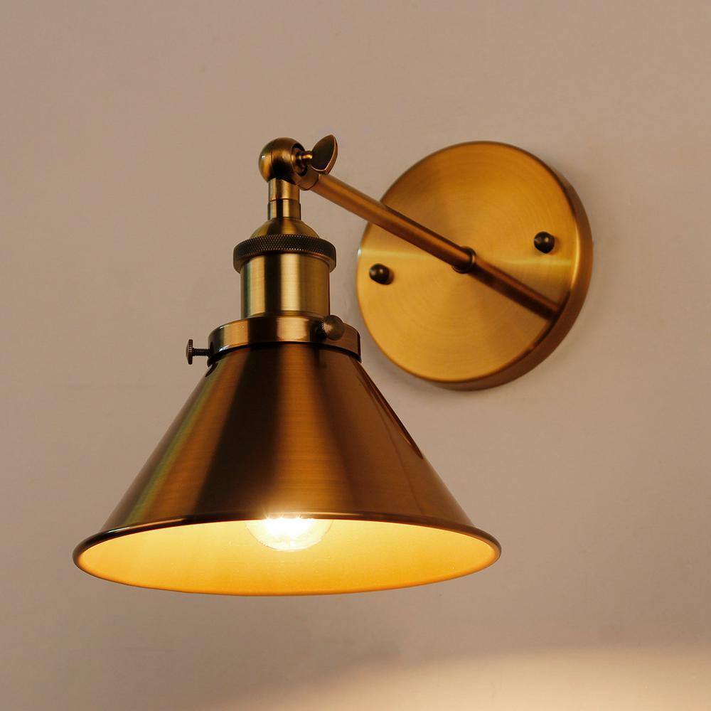 Parrot Uncle Rhem 7 in. 1-Light Brass Gold Wall Sconce Light BH11809110V