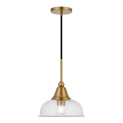 Meyer&Cross Magnolia 1-Light Brass Single Pendant with Seeded Glass Shade PD0524