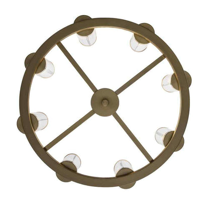 Hampton Bay Loveland 8-Light Brass Wagon Wheel Chandelier Light Fixture