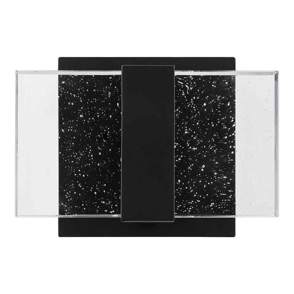 Home Decorators Alberson 2-Light Matte Black LED Indoor Wall Sconce Bubble Glass