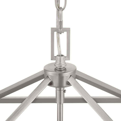 Home Decorators Weyburn 4-Light Brushed Nickel Caged Farmhouse Chandelier