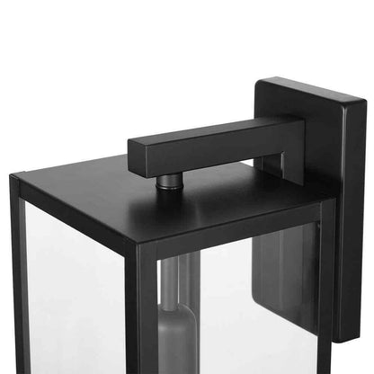 Hampton Bay Hurley Modern 1-Light Matte Black Hardwired Outdoor Wall Lantern
