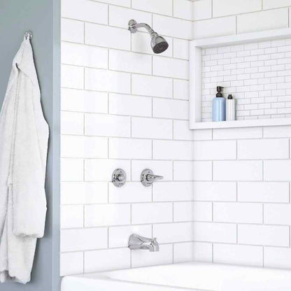 Glacier Bay Aragon Double Handle 1-Spray Tub and Shower Faucet 1.8 GPM in Chrome