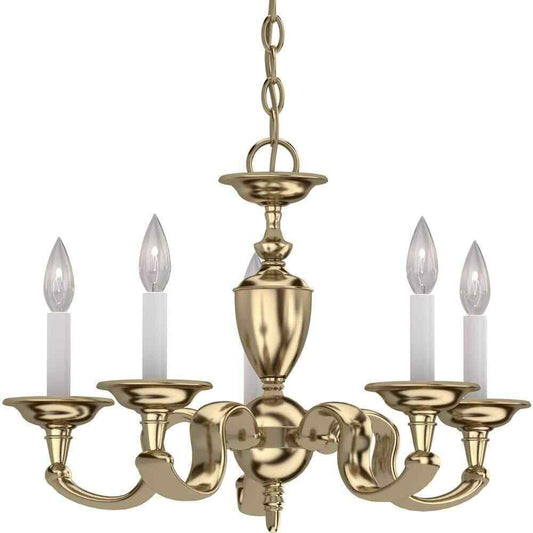 Volume Lighting 5-Lights Polished Solid Brass Chandelier V2425-0