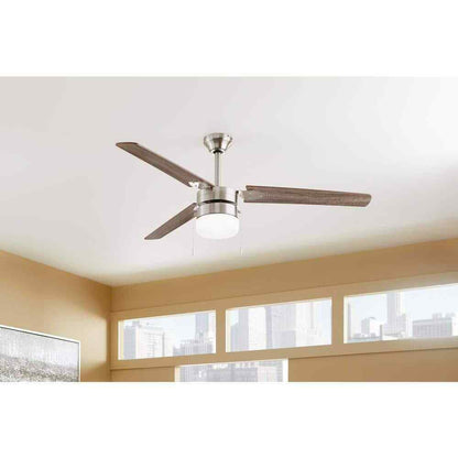 Montgomery 56 in. Indoor Brushed Nickel Ceiling Fan with Light RDB9156-BN