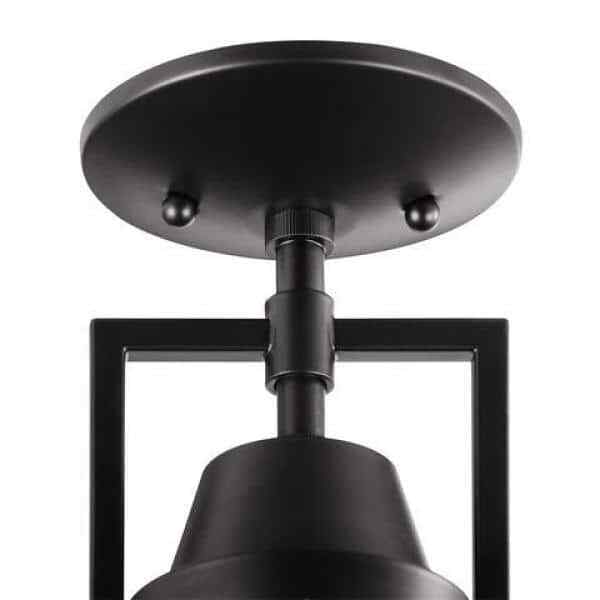 Hampton Bay Wilhelm 12 in. 1-Light Black Semi-Flush Mount DC-C4927-12 BK