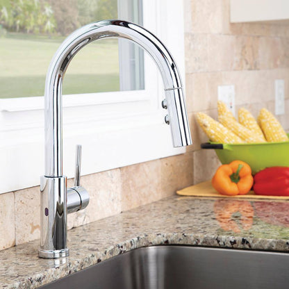 Speakman Neo Single Handle Touchless Pull Down Kitchen Faucet in Matte Black