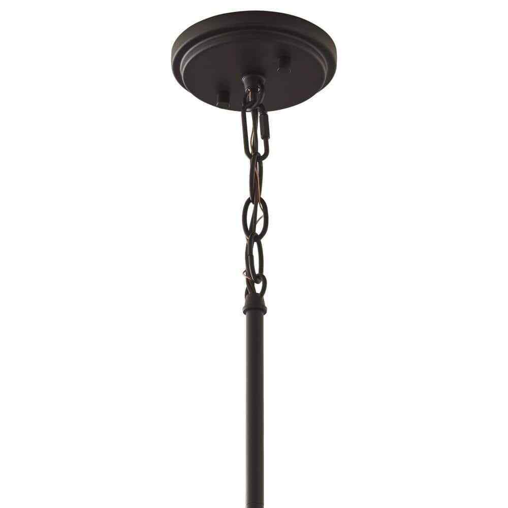 Home Decorators Knollwood 7 in. 1-Light Blackened Bronze Mini Pendant Light