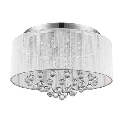 Home Decorators Flenniken 15 in. Integrated LED Chrome and Crystal Ceiling Light