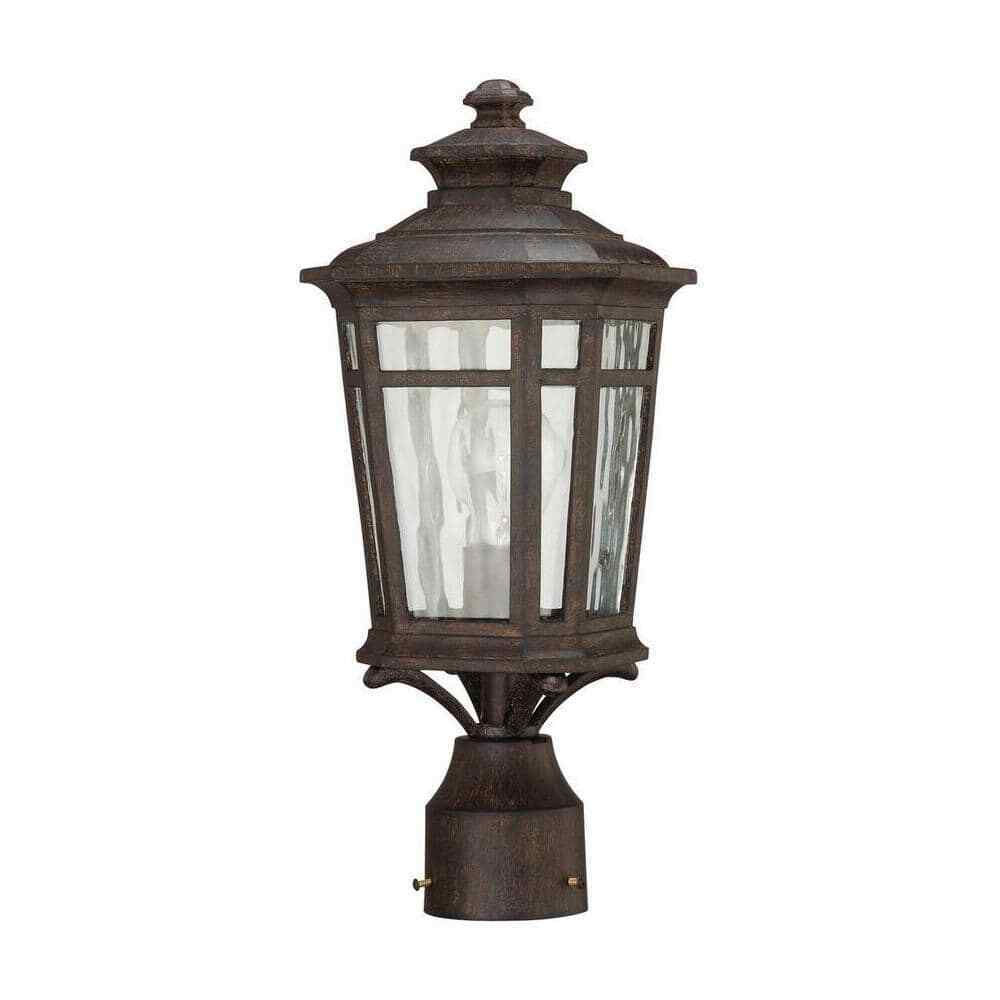 Home Decorators Waterton 1-Light Outdoor Dark Ridge Bronze Post Mount Lantern