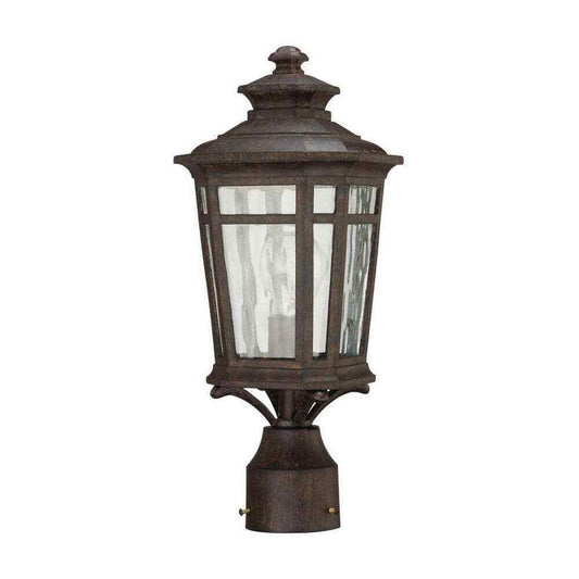Home Decorators Waterton 1-Light Outdoor Dark Ridge Bronze Post Mount Lantern