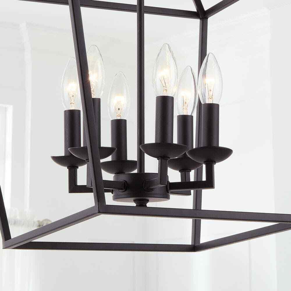 Home Decorators Weyburn 6-Light Bronze Farmhouse Chandelier Light Fixture