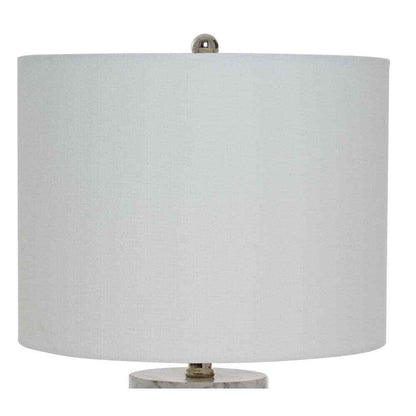 Cresswell 24.5 in. Faux Marble Table Lamp with White Shade