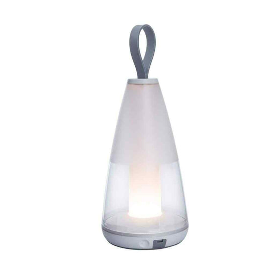 LUTEC 11.5 in. White Outdoor Portable Table Lamp 8500102331