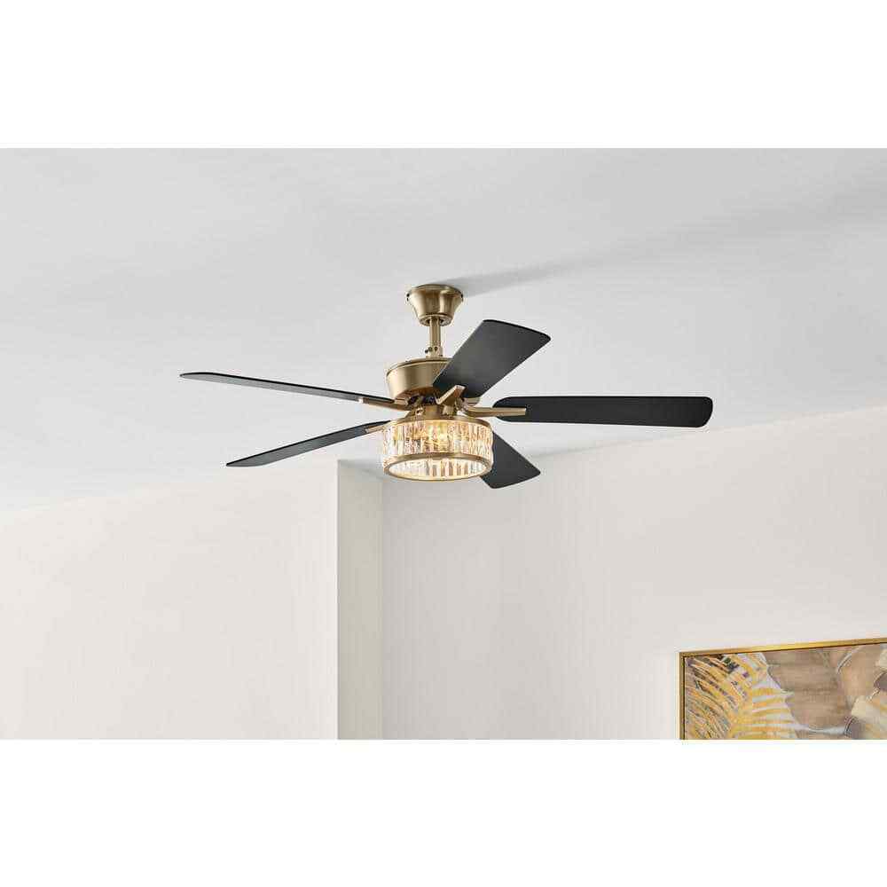 Hampton Bay Janeen 52 in. LED Indoor Champagne Bronze Ceiling Fan w/ Light