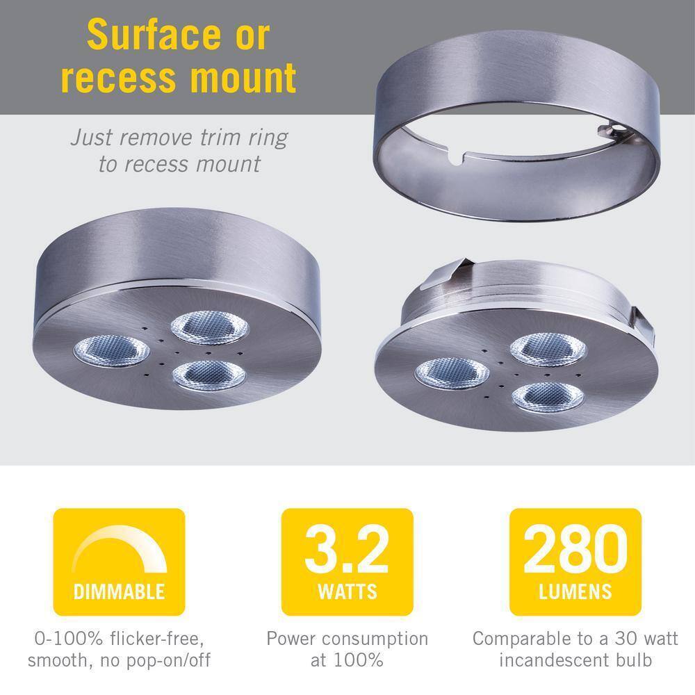Armacost Lighting Pro-Grade Black LED Satin Warm White Dimmable Puck Light
