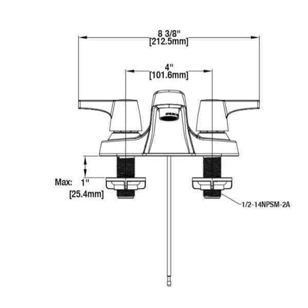 Glacier Bay Aragon 4 in. Centerset 2-Handle Low-Arc Bathroom Faucet Chrome
