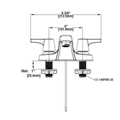 Glacier Bay Aragon 4 in. Centerset 2-Handle Low-Arc Bathroom Faucet Chrome