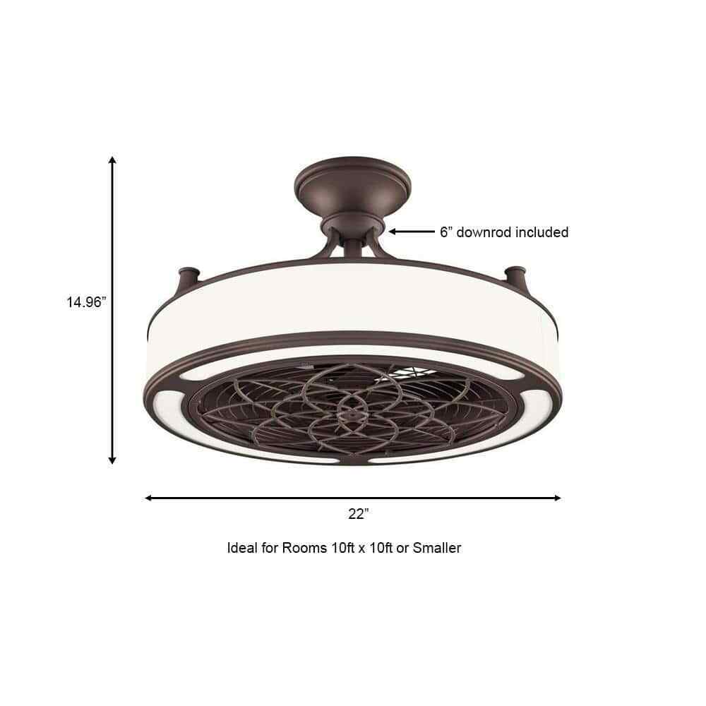 Home Decorators Windara 22 in. LED Indoor/Covered Outdoor Bronze Ceiling Fan