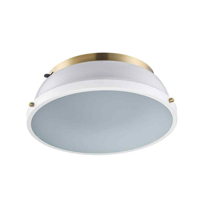 Hampton Bay Taspen 14 in. White/Brass LED Flush Mount Ceiling Light Fixture