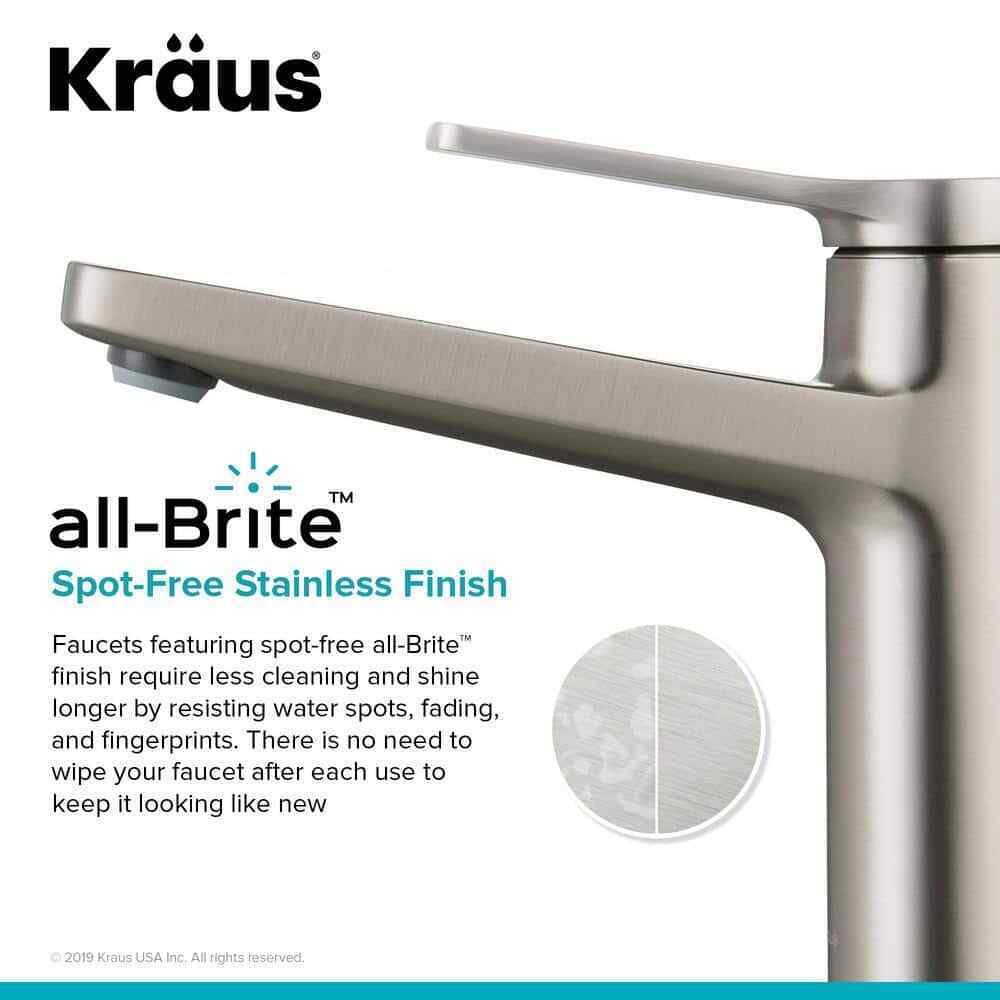 KRAUS Indy Single Hole Single-Handle Basin Bathroom Faucet in