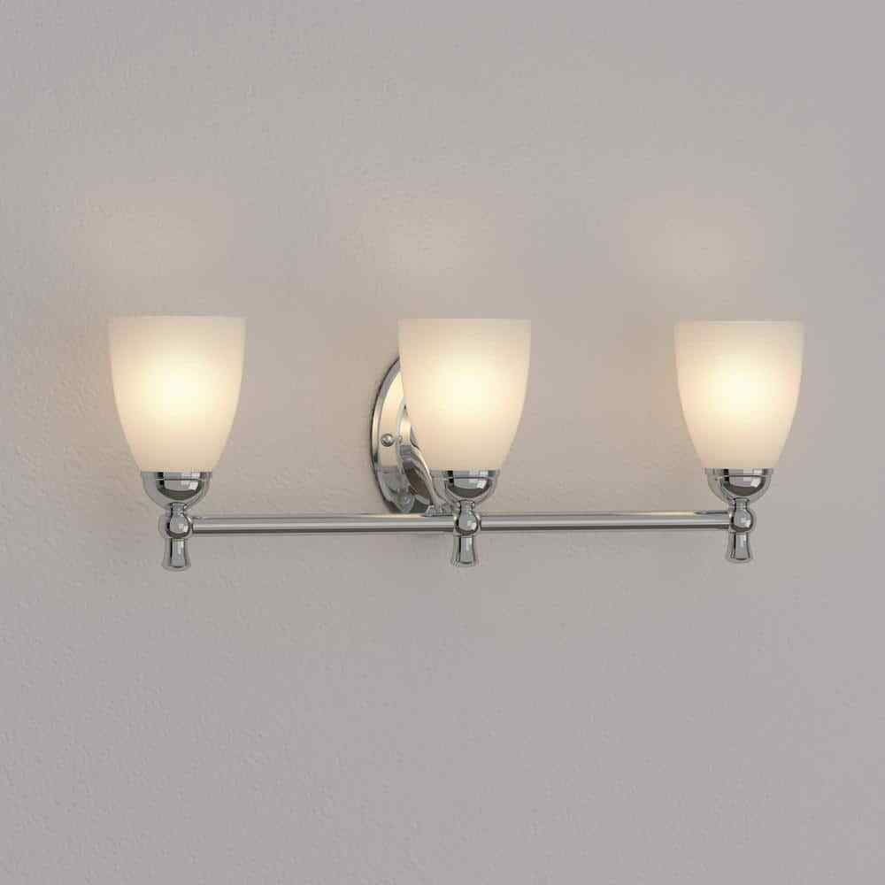 Hampton Bay Solomone  3-Light Polished Chrome Bathroom Vanity Light Fixture