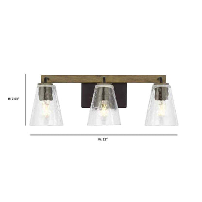 Home Decorators Westbrook Weathered Oak Rustic Farmhouse Bathroom Vanity Light