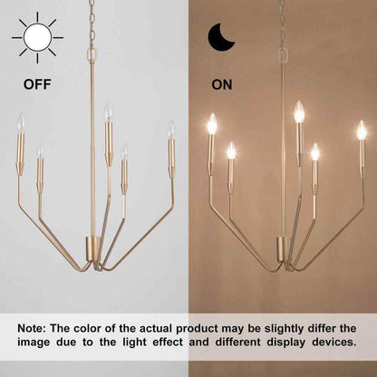 Uolfin 5-Light Transitional Chandelier Pendant Light for Kitchen Bedroom