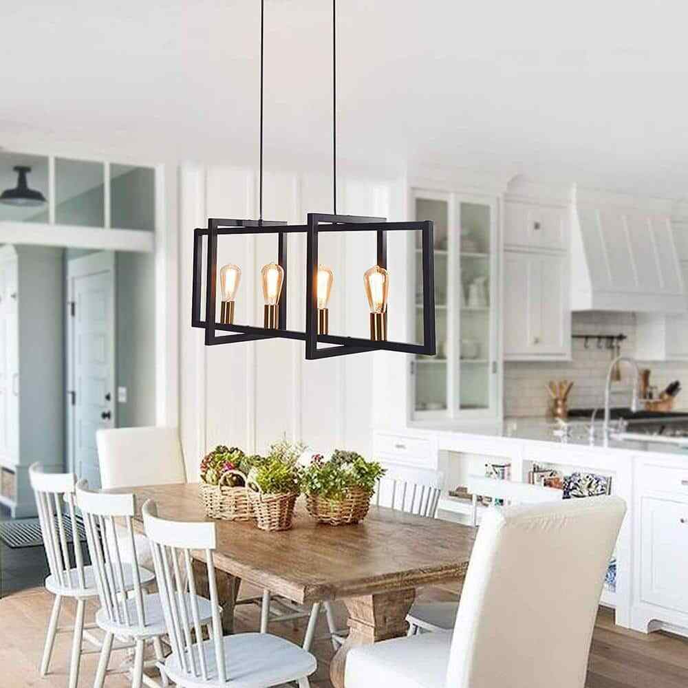 EDISLIVE Ferrill 4-Light Modern Kitchen Island Industrial Linear Chandelier