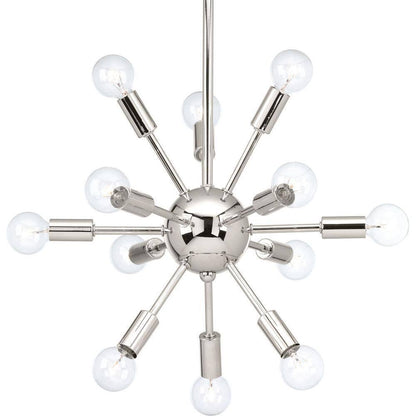Progress Lighting Ion Collection 12-Light Polished Nickel Modern Chandelier